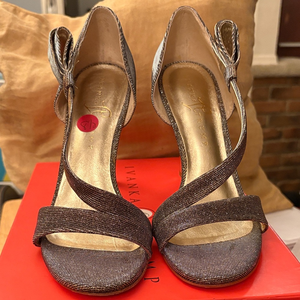 Ivanka Trump Women's Shimmering Silver Heels